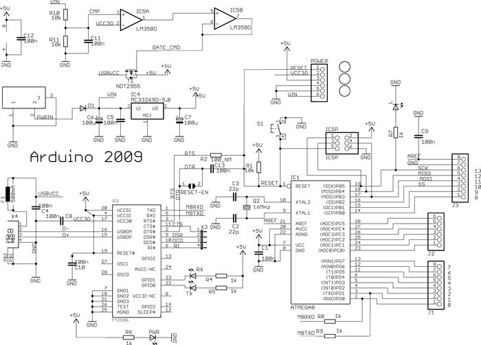 Obr. 12 - Schéma vývojového kitu Arduino 